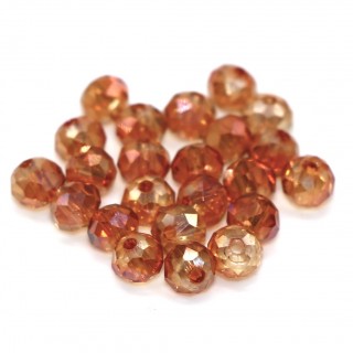 Бусины рондели 4*3мм, карамель прозрачный с АБ